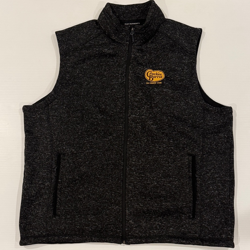 Port Authority Cracker Barrel Charcoal Sleeveless Vest New!!